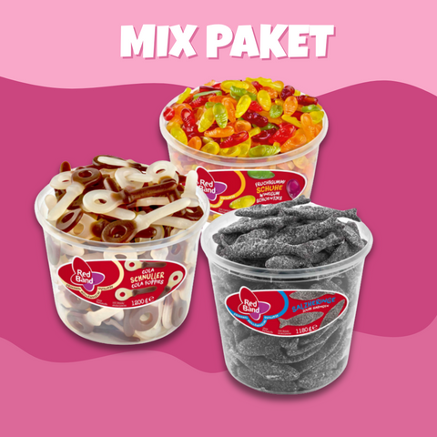 Red Band Mix Paket I – Fruchtgummi-Schuhe, Cola Schnuller, Salzheringe