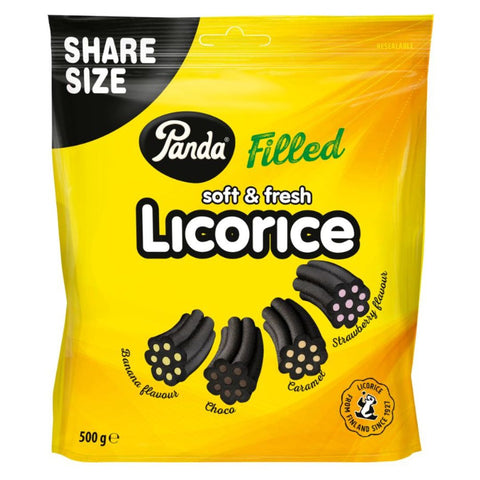 Panda Lakritz gelb Licorice Filled soft & fresh 500g
