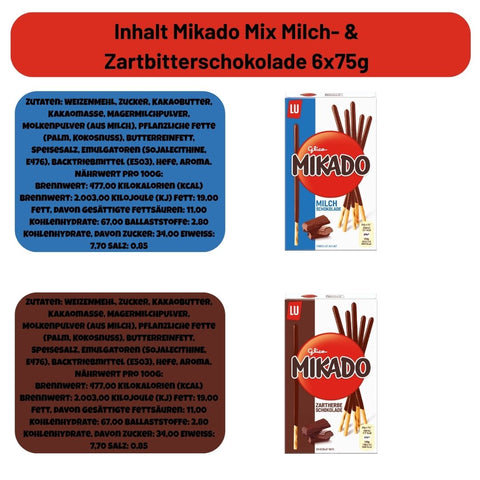 Mikado Mix Milch- & Zartbitterschokolade 6x75g