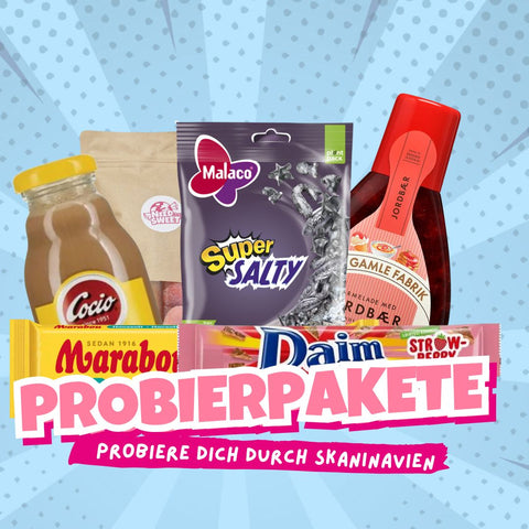 Getränke und Süßigkeiten aus Dänemark zum Probieren