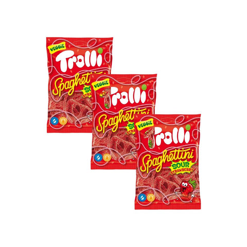 3x Trolli Spaghettini sour Strawberry 150g