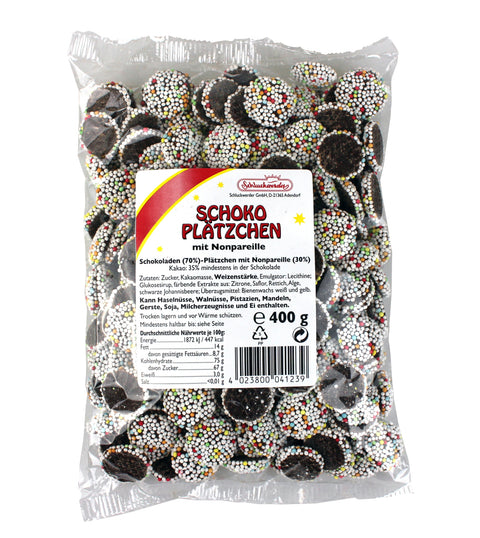 Schokoplätzchen mit Nonpareille 400g
