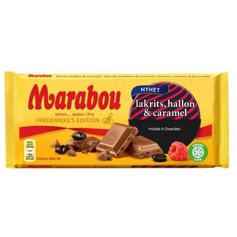 Marabou Lakrits, Hallon & Caramel 185g