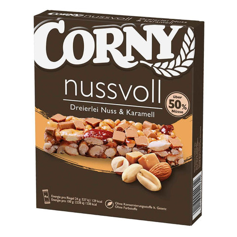 Corny nussvoll Dreierlei Nuss & Karamell 96g