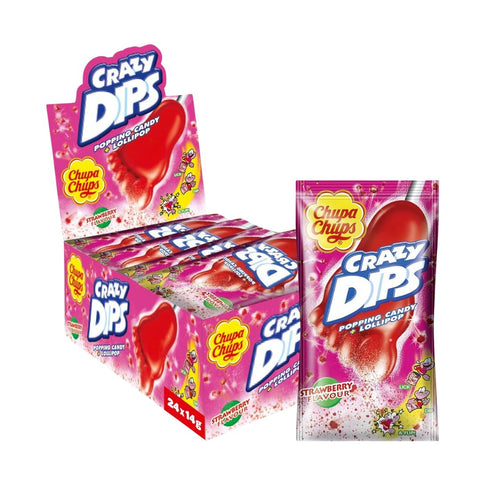 Chupa Chups Crazy Dips Strawberry 24x 14g