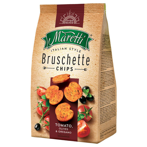 Maretti Bruschette Chips Tomato, Olives & Oregano 150g