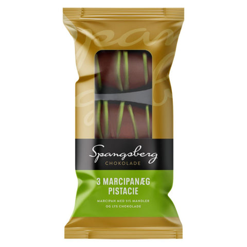 Spangsberg Marzipan Eier mit Pistazie Schokolade 3er 75g