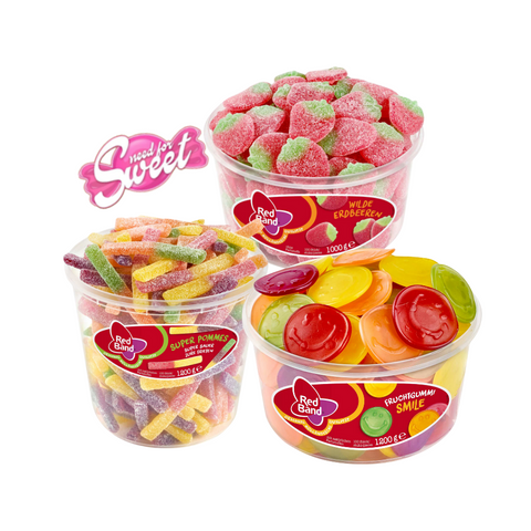 Red Band Mix Paket II - Fruchtgummi Smile, Wilde Erdbeer, Saure Pommes