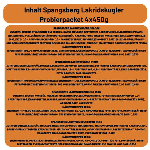 Spangsberg Lakridskugler Probierpacket 4x 450g
